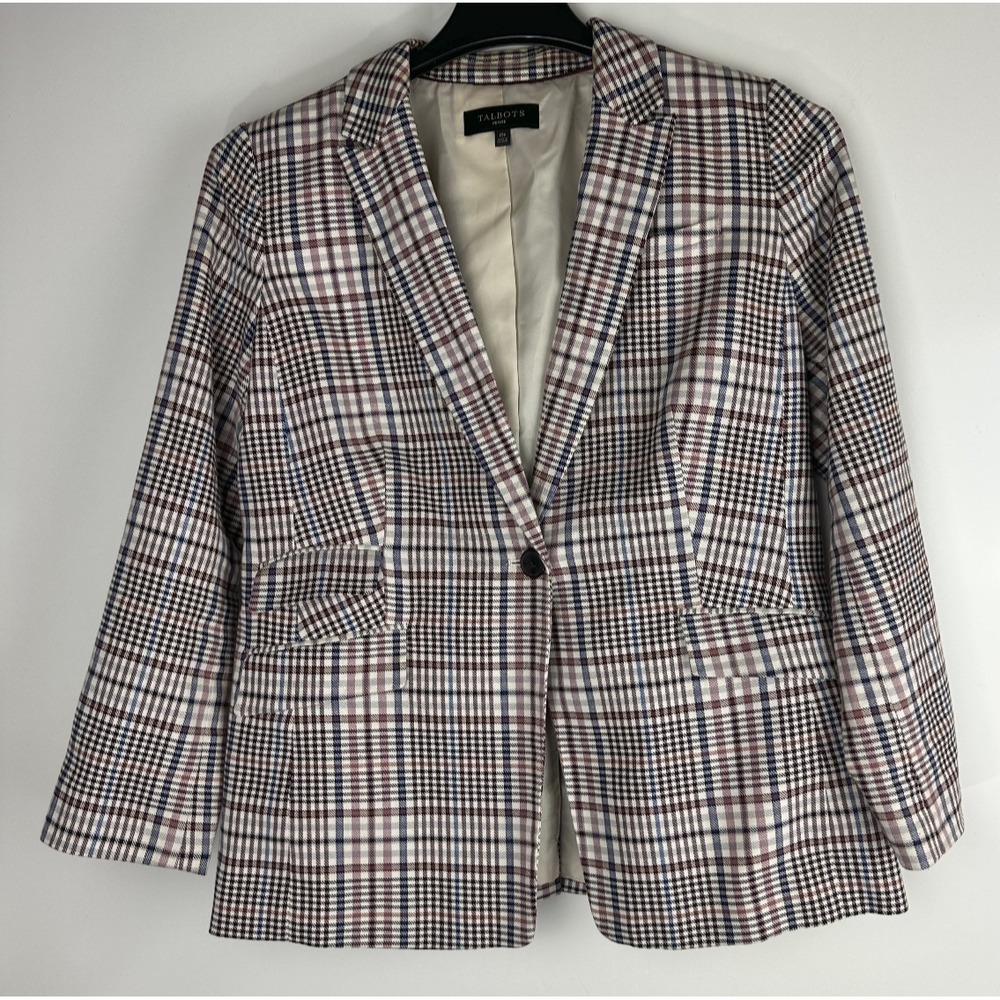 Talbots Friday Plaid Blazer Jacket Women's Size 10P 10 Petite Single Breasted - Picture 14 of 14